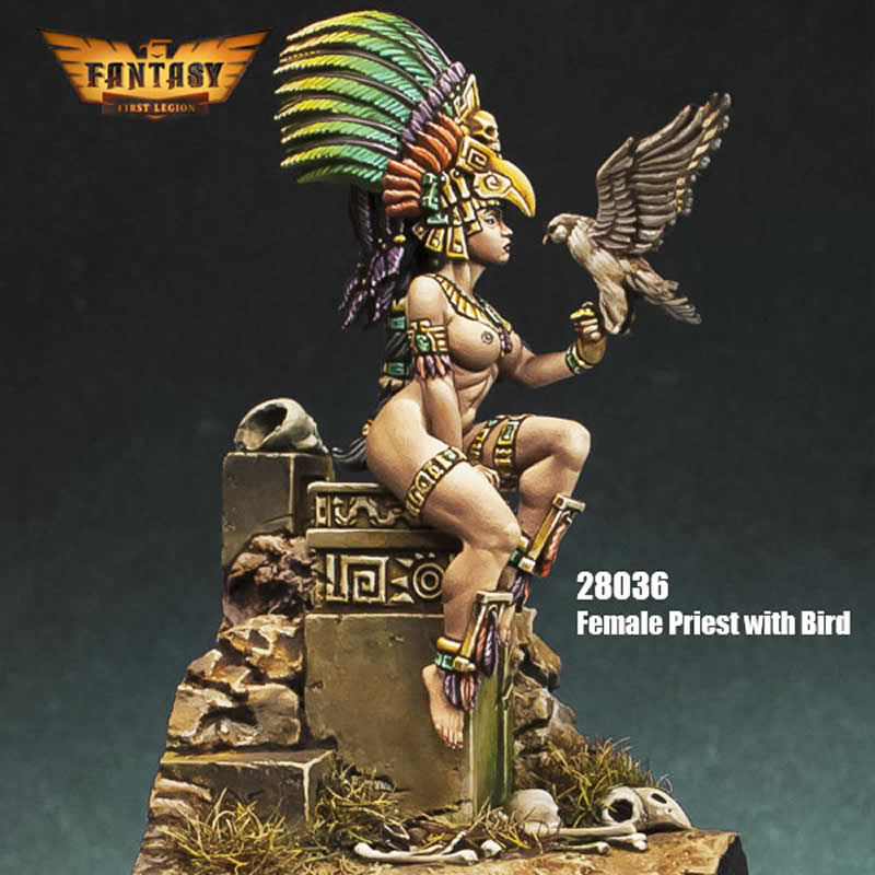 FLM28036 Female Priest with Bird Figure Kit 28mm Heroic Scale Miniature Unpainted (ONLINE ORDER ONLY)