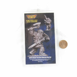 FLM28070 Arbazd Two Axes Dwarven Warrior Figure Kit 28mm Heroic Scale Miniature Unpainted (ONLINE ORDER ONLY)