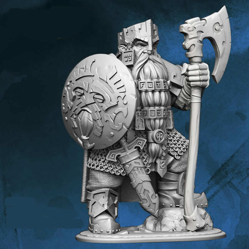 FLM28072 Barthum The Mighty Dwarven Warrior Figure Kit 28mm Heroic Scale Miniature Unpainted (ONLINE ORDER ONLY)