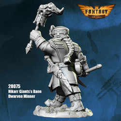 FLM28075 Hikarr Giants Bane Dwarven Miner Figure Kit 28mm Heroic Scale Miniature Unpainted (ONLINE ORDER ONLY)