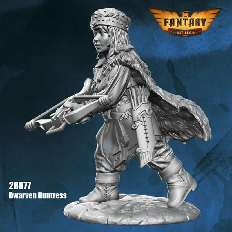 FLM28077 Dwarven Huntress Figure Kit 28mm Heroic Scale Miniature Unpainted (ONLINE ORDER ONLY)