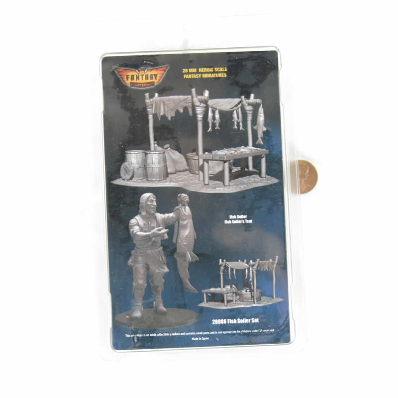 FLM28086 Fish Seller and Sellers Tent Figure Kit 28mm Heroic Scale Miniature Unpainted (ONLINE ORDER ONLY)