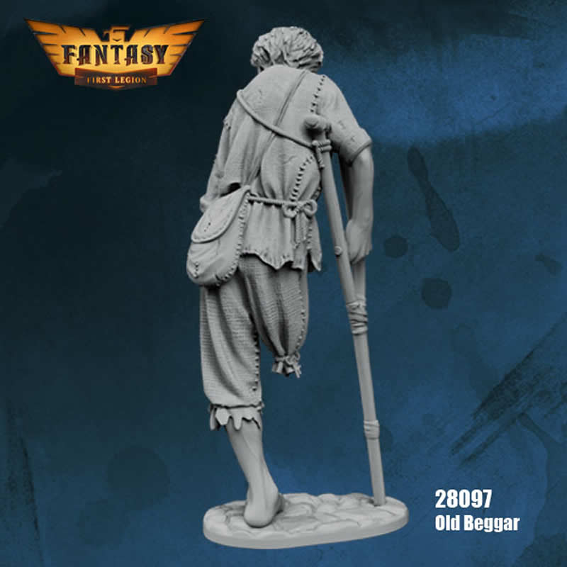 FLM28097 Old Beggar Figure Kit 28mm Heroic Scale Miniature Unpainted (ONLINE ORDER ONLY)