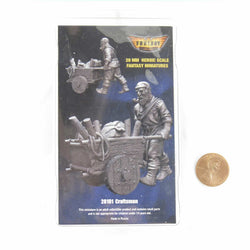 FLM28101 Craftsman With Woodcart Figure Kit 28mm Heroic Scale Miniature Unpainted (ONLINE ORDER ONLY)