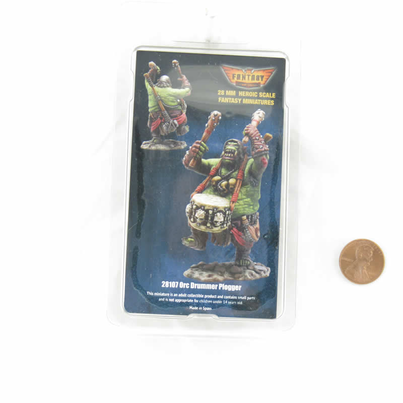 FLM28107 Orc Drummer Plogger Figure Kit 28mm Heroic Scale Miniature Unpainted (ONLINE ORDER ONLY)