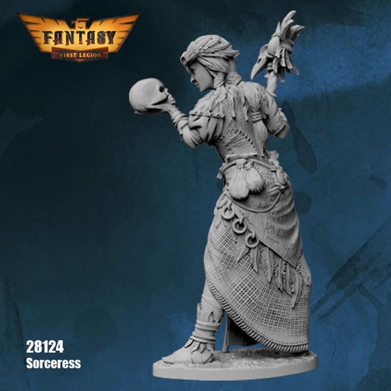 FLM28124 Sorceress Figure Kit 28mm Heroic Scale Miniature Unpainted (ONLINE ORDER ONLY)