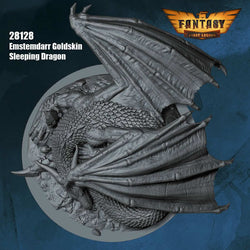 FLM28128 Estemdarr Goldskin Sleeping Dragon Figure Kit 28mm Heroic Scale Miniature Unpainted (ONLINE ORDER ONLY)