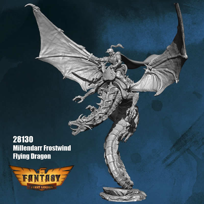 FLM28130 Millendarr Frostwind Flying Dragon Figure Kit 28mm Heroic Scale Miniature Unpainted (ONLINE ORDER ONLY)