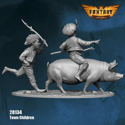 FLM28134 Town Children Figure Kit 28mm Heroic Scale Miniature Unpainted (ONLINE ORDER ONLY)
