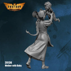 FLM28136 Mother with Baby Figure Kit 28mm Heroic Scale Miniature Unpainted (ONLINE ORDER ONLY)
