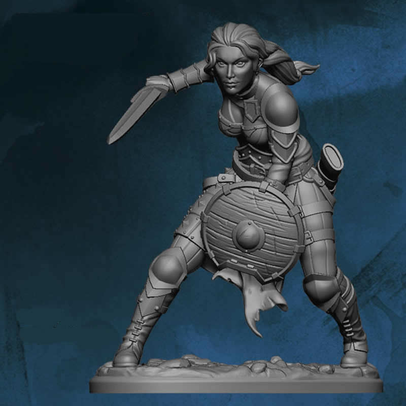 FLM28179 Female Warrior Figure Kit 28mm Heroic Scale Miniature Unpainted (ONLINE ORDER ONLY)