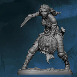 FLM28179 Female Warrior Figure Kit 28mm Heroic Scale Miniature Unpainted (ONLINE ORDER ONLY)