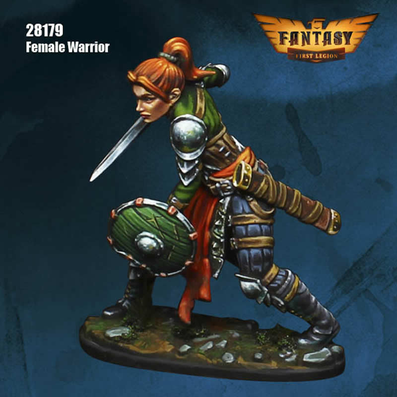 FLM28179 Female Warrior Figure Kit 28mm Heroic Scale Miniature Unpainted (ONLINE ORDER ONLY)