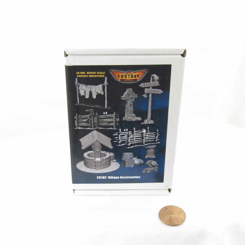 FLM28182 Village  Accessory Set 28mm Heroic Scale Miniature Unpainted (ONLINE ORDER ONLY)