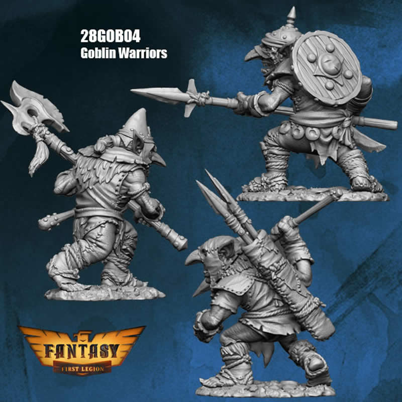 FLM28GOB04 Goblin Warriors 3 Different Goblins Figure Kit 28mm Heroic Scale Miniature Unpainted (ONLINE ORDER ONLY)