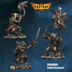FLM28GOB05 Goblin Command Pack Leader, Standard, Muscian Figure Kit 28mm Heroic Scale Miniature Unpainted (ONLINE ORDER ONLY)