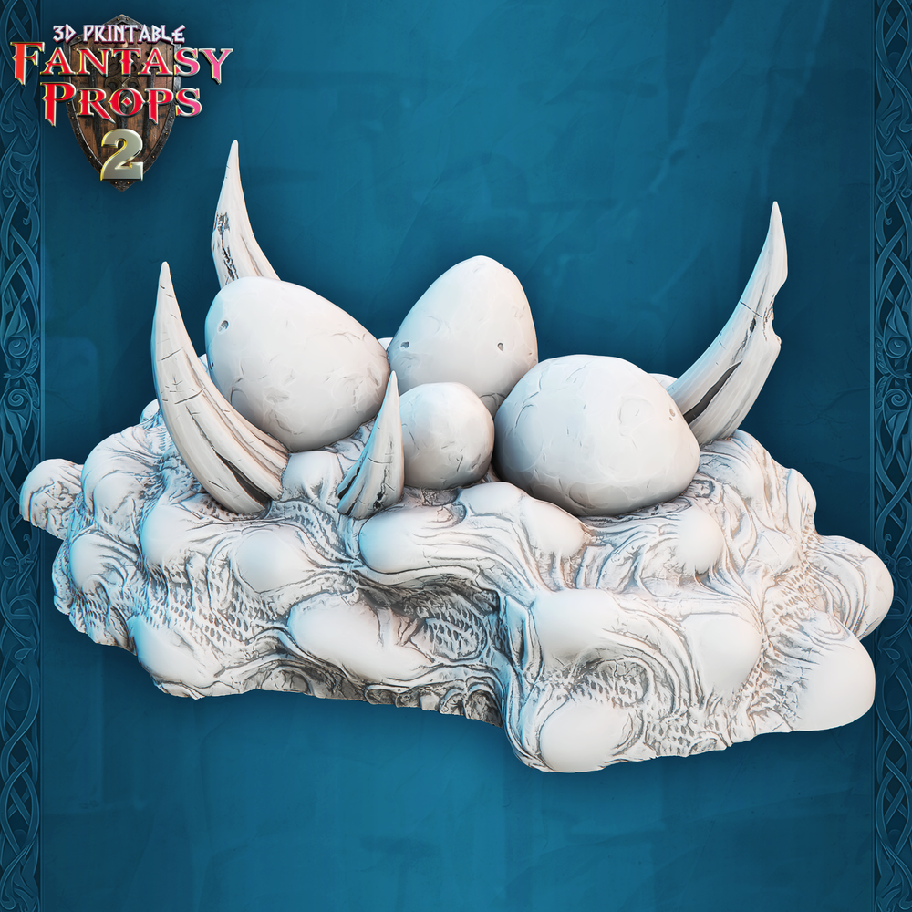 3D Printed STL Miniatures Fantasy Props 2 Dungeons Nest Set 28 - 32mm War Gaming D&D (Online Only)