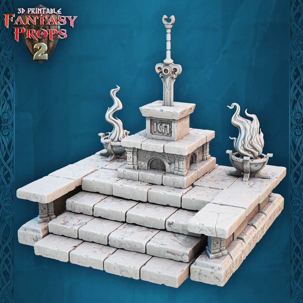 3D Printed STL Miniatures Fantasy Props 2 Dungeons Set 28 - 32mm War Gaming D&D (Online Only)