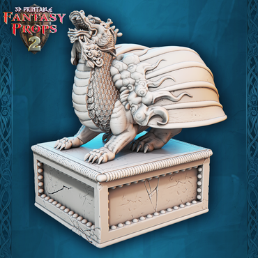 3D Printed STL Miniatures Fantasy Props 2 Museum Statue Set 28 - 32mm War Gaming D&D (Online Only)