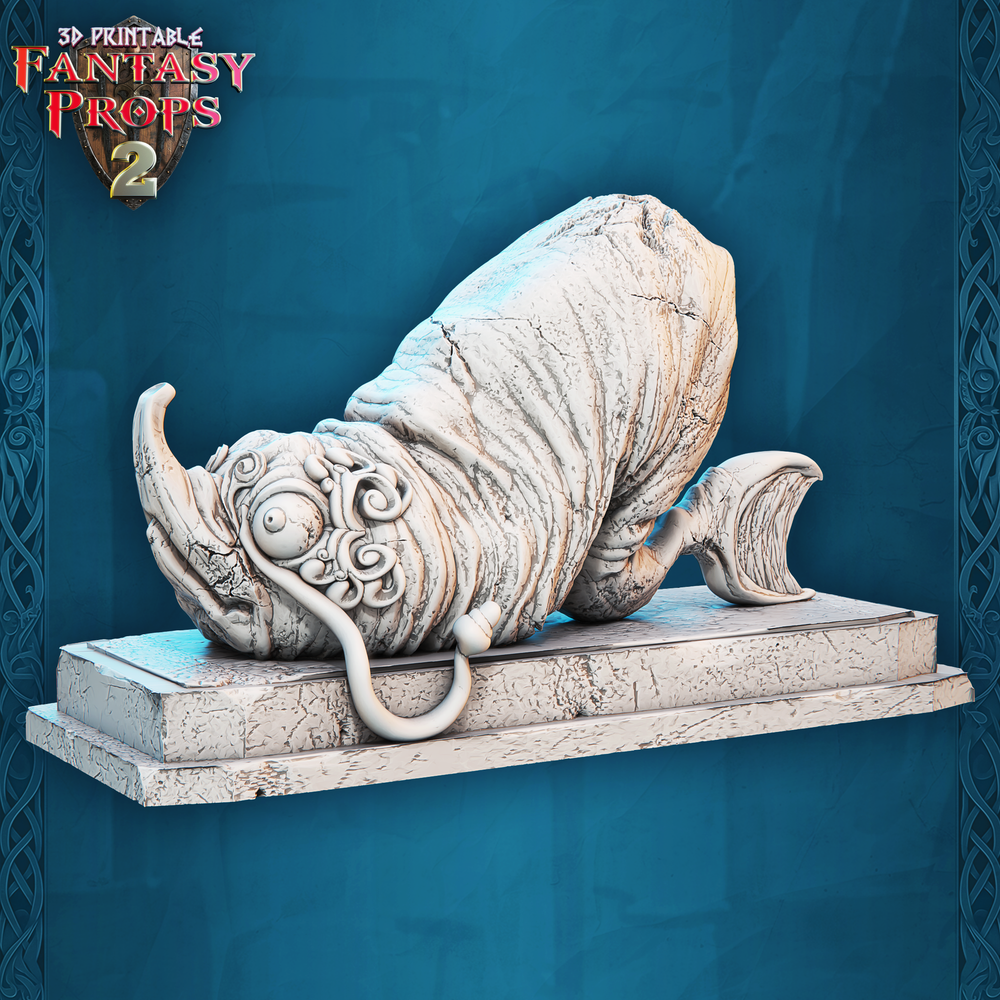 3D Printed STL Miniatures Fantasy Props 2 Museum Statue Set 28 - 32mm War Gaming D&D (Online Only)