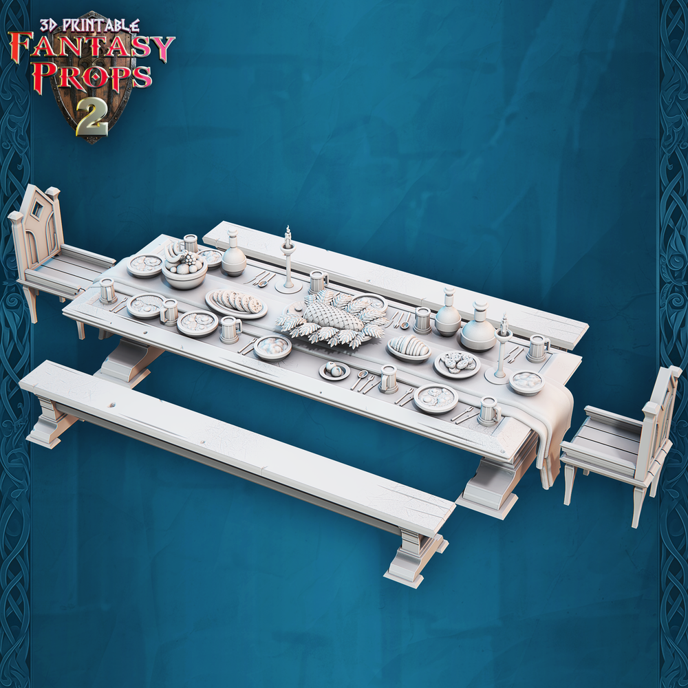 3D Printed STL Miniatures Fantasy Props 2 Tavern 28 - 32mm War Gaming D&D (Online Only)