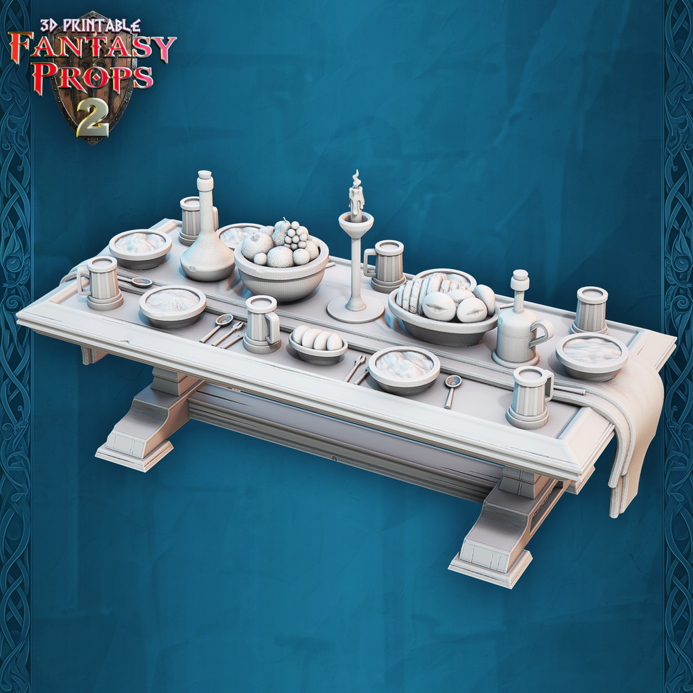 3D Printed STL Miniatures Fantasy Props 2 Tavern 28 - 32mm War Gaming D&D (Online Only)