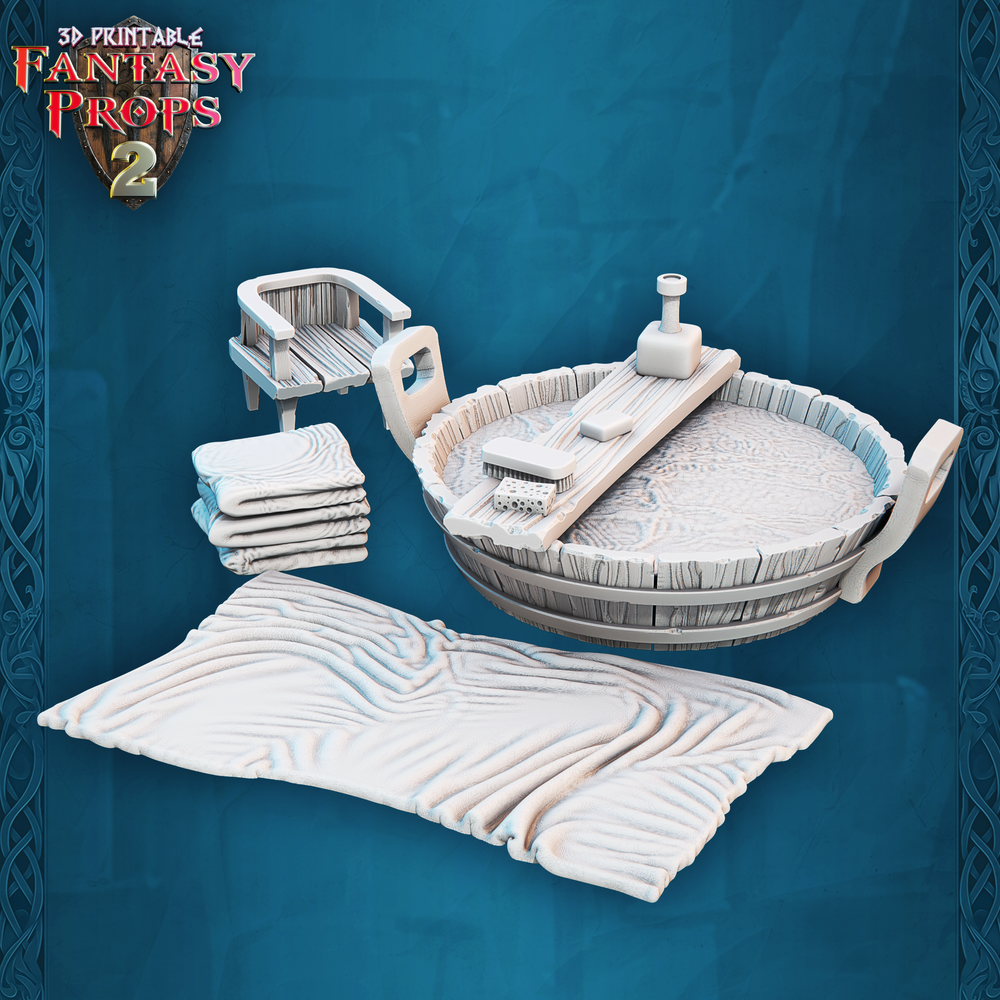 3D Printed STL Miniatures Fantasy Props 2 Tavern 28 - 32mm War Gaming D&D (Online Only)