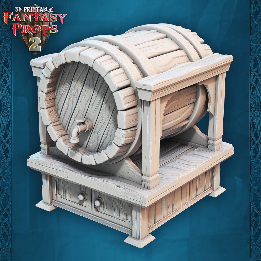 3D Printed STL Miniatures Fantasy Props 2 Tavern 28 - 32mm War Gaming D&D (Online Only)
