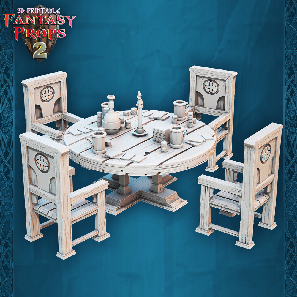 3D Printed STL Miniatures Fantasy Props 2 Tavern 28 - 32mm War Gaming D&D (Online Only)