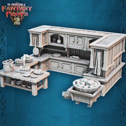 3D Printed STL Miniatures Fantasy Props 2 Tavern 28 - 32mm War Gaming D&D (Online Only)