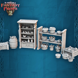 3D Printed STL Miniatures Fantasy Props 2 Tavern 28 - 32mm War Gaming D&D (Online Only)