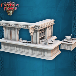 3D Printed STL Miniatures Fantasy Props 2 Tavern 28 - 32mm War Gaming D&D (Online Only)