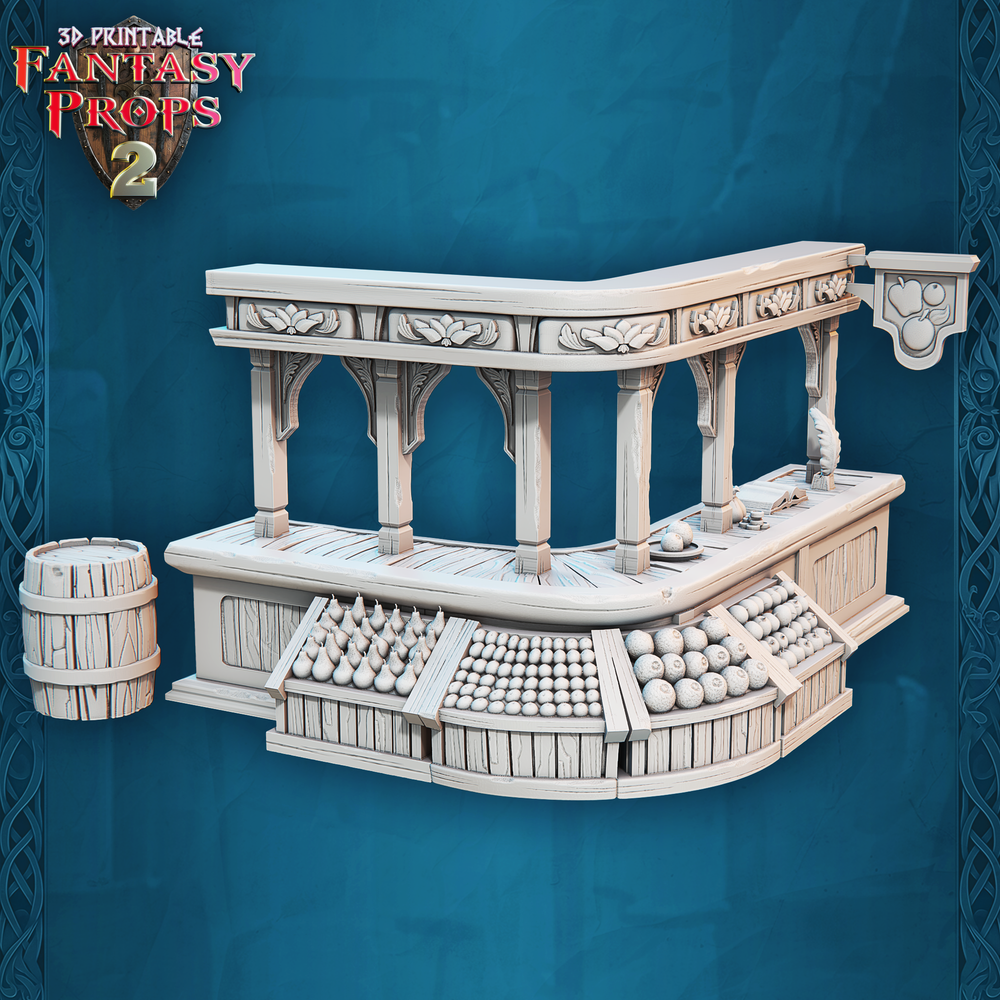 3D Printed STL Miniatures Fantasy Props 2 Tavern 28 - 32mm War Gaming D&D (Online Only)