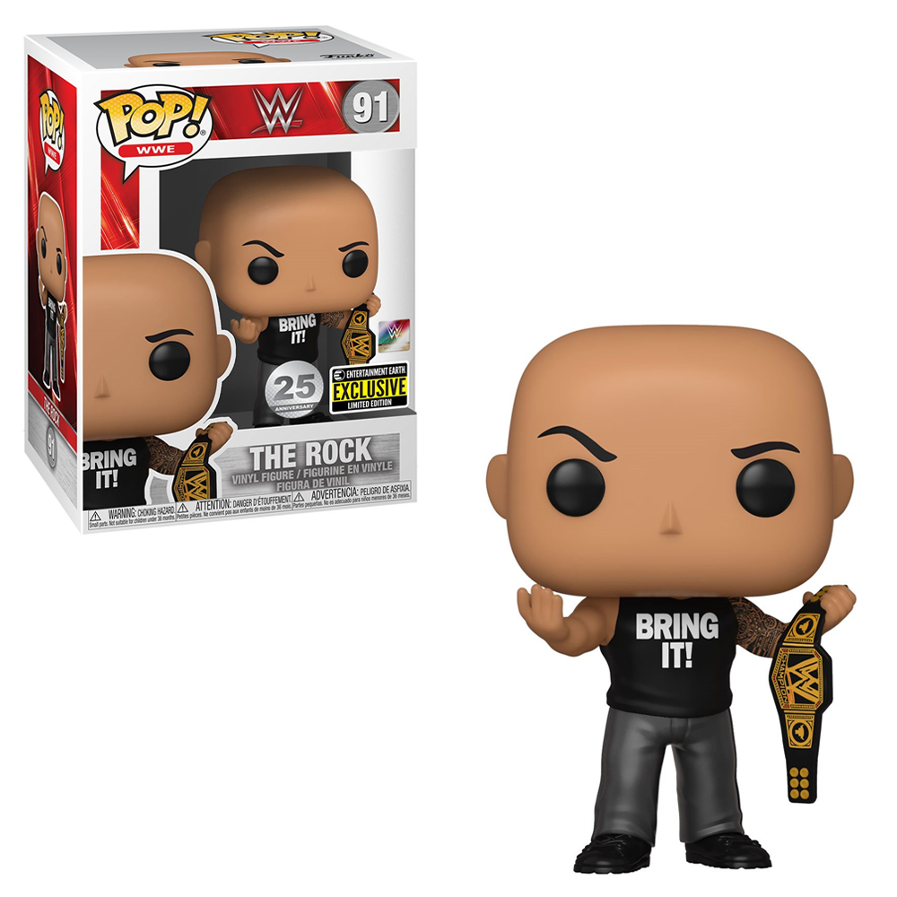 Funko POP! WWE - The Rock with Championship Belt Vinyl Figure #91 Entertainment Earth Exclusive (ONLINE ORDER ONLY)
