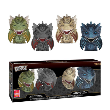 Funko Dorbz: Game of Thrones - Rhaegal, Drogon, Viserion, and Icy Viserion 4-Pack Vinyl Figure 2018 Summer Convention Exclusive (ONLINE ORDER ONLY)