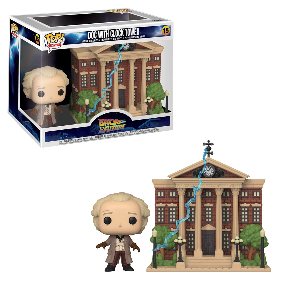 Funko POP! Town: Back To The Future - Doc w/ Clock Tower Vinyl Figure #15 (ONLINE ORDER ONLY)