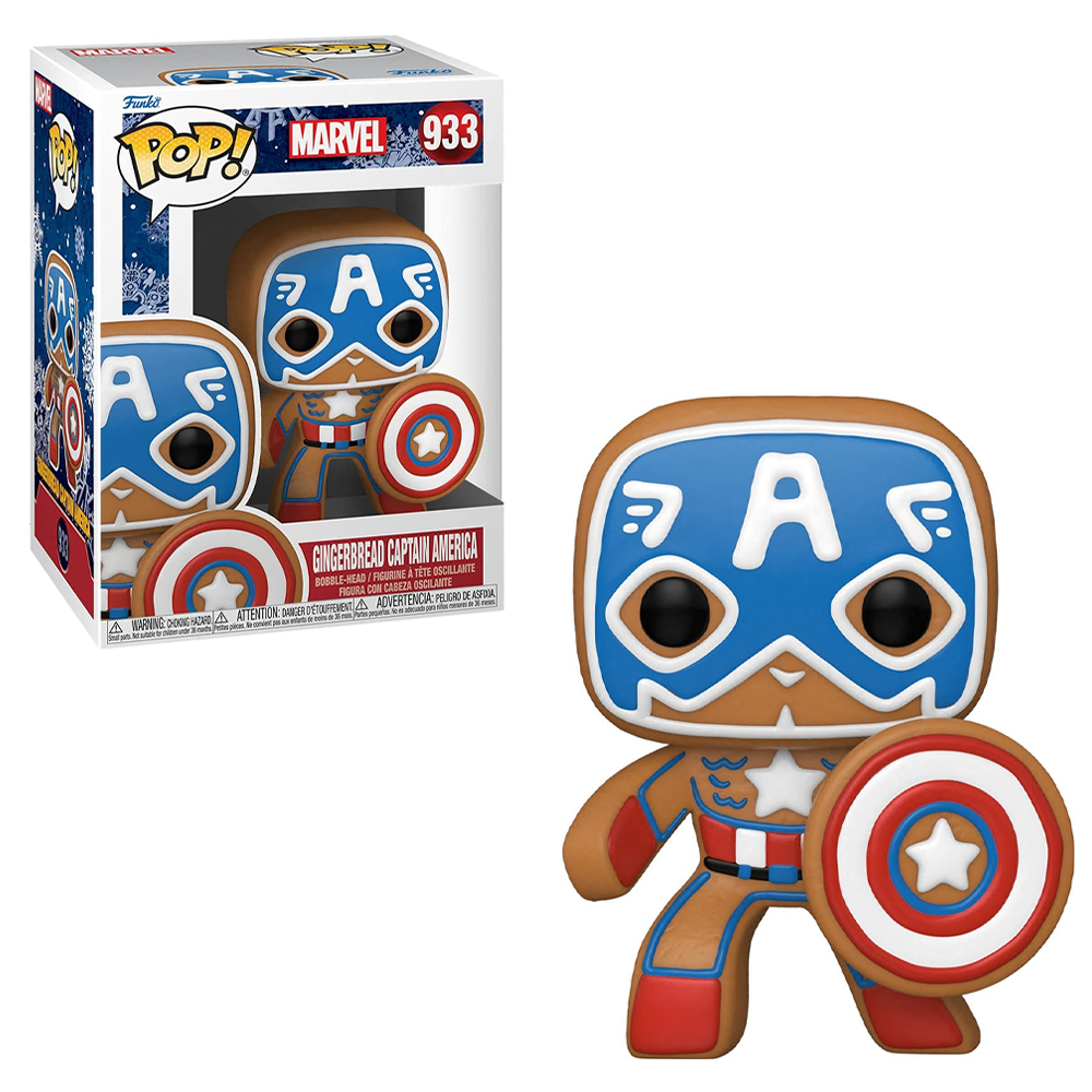 Funko POP! Marvel Holiday - Gingerbread Captain America Vinyl Figure #933 (ONLINE ORDER ONLY)
