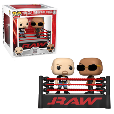 Funko POP! Moment: WWE - The Rock Vs. Stone Cold Steve Austin in Wrestling Ring Vinyl Figure #2 (ONLINE ORDER ONLY)