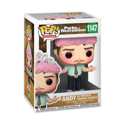 Funko POP! Parks and Recreation - Andy as Princess Rainbow Sparkle Vinyl Figure #1147 (ONLINE ORDER ONLY)