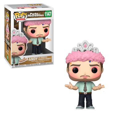 Funko POP! Parks and Recreation - Andy as Princess Rainbow Sparkle Vinyl Figure #1147 (ONLINE ORDER ONLY)