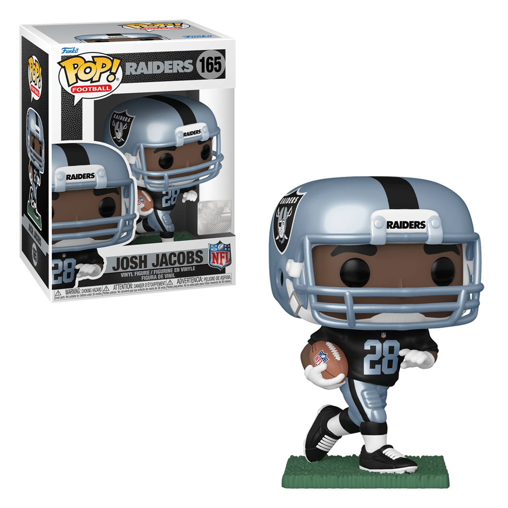 Funko POP! NFL: Raiders - Josh Jacobs (Home Uniform) (Metallic) Vinyl Figure #165 (ONLINE ORDER ONLY)