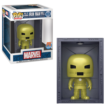 Funko POP! Deluxe: Marvel Hall of Armor - Iron Man (Model 1: Golden Armor) Vinyl Figure #1035 Previews Exclusive (PX) (ONLINE ORDER ONLY)