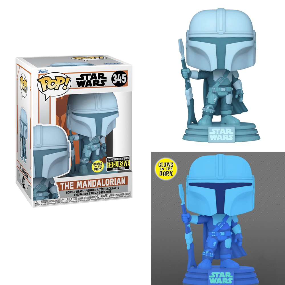 Funko POP! The Mandalorian - The Mandalorian Hologram (Glow in the Dark) Vinyl Figure #345 Entertainment Earth Exclusive (ONLINE ORDER ONLY)