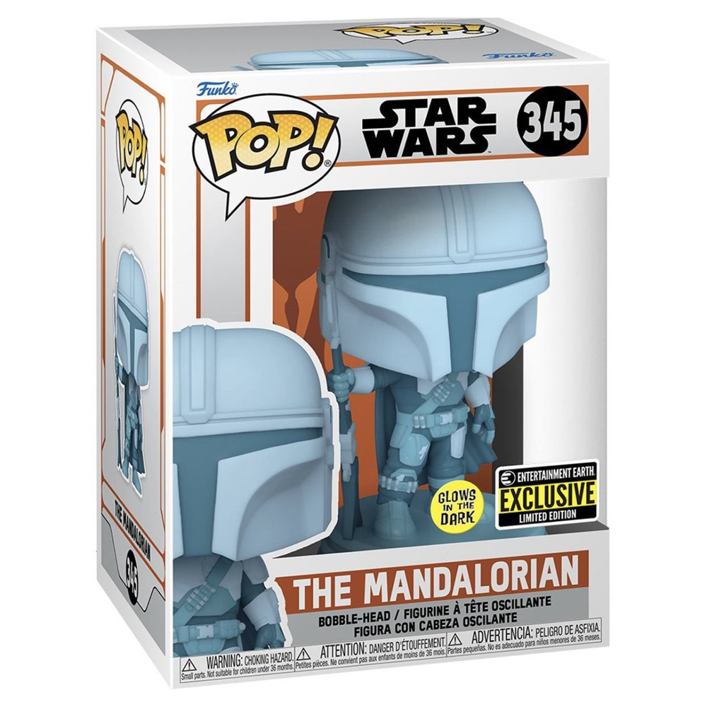 Funko POP! The Mandalorian - The Mandalorian Hologram (Glow in the Dark) Vinyl Figure #345 Entertainment Earth Exclusive (ONLINE ORDER ONLY)