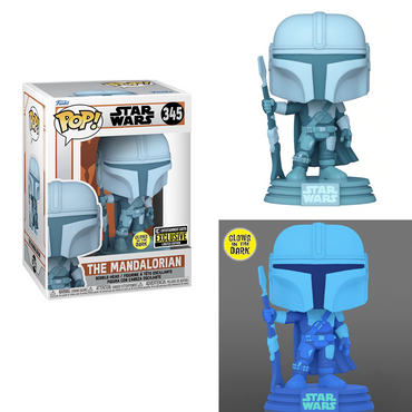 Funko POP! The Mandalorian - The Mandalorian Hologram (Glow in the Dark) Vinyl Figure #345 Entertainment Earth Exclusive (ONLINE ORDER ONLY)