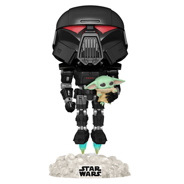 Funko POP! The Mandalorian - Dark Trooper with Grogu (Glow in the Dark) Vinyl Figure Entertainment Earth Exclusive (ONLINE ORDER ONLY)