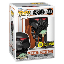 Funko POP! The Mandalorian - Dark Trooper with Grogu (Glow in the Dark) Vinyl Figure Entertainment Earth Exclusive (ONLINE ORDER ONLY)