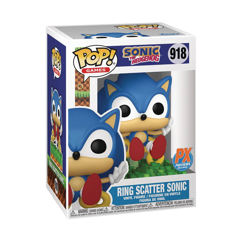 Funko POP! Games: Sonic the Hedgehog - Sonic (Ring Scatter) Vinyl Figure #918 Preview Exclusives (PX) (ONLINE ORDER ONLY)