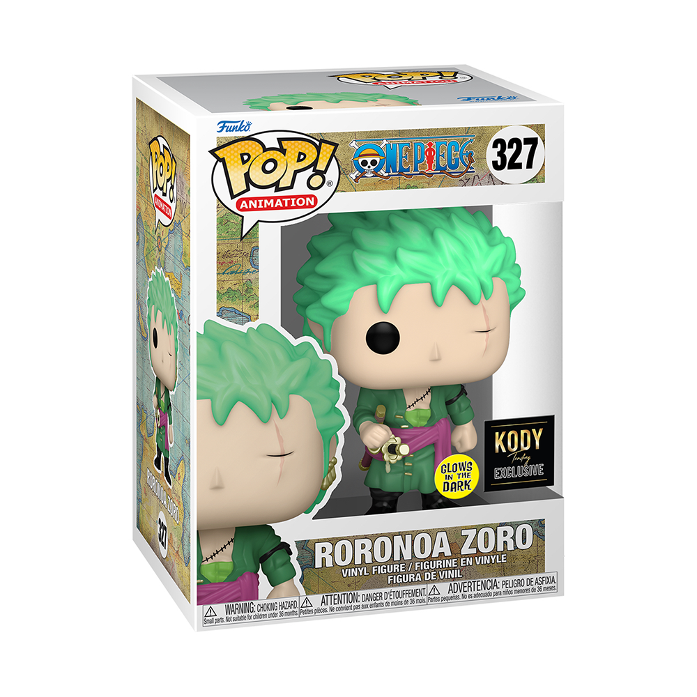 Funko POP! One Piece - Roronoa Zoro (Glow in the Dark) Vinyl Figure #327 Kody Trading Exclusive (ONLINE ORDER ONLY)