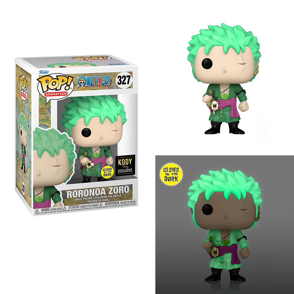 Funko POP! One Piece - Roronoa Zoro (Glow in the Dark) Vinyl Figure #327 Kody Trading Exclusive (ONLINE ORDER ONLY)